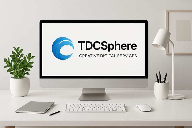 Modern, minimalist workspace representing TDCSphere's creative digital services.